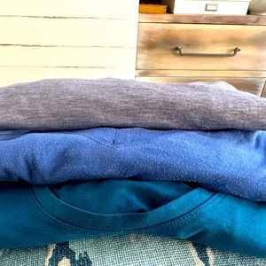 Set of 3 Athleta Tops, Teal, Grey & Indigo, all Size M, $20 takes ALL